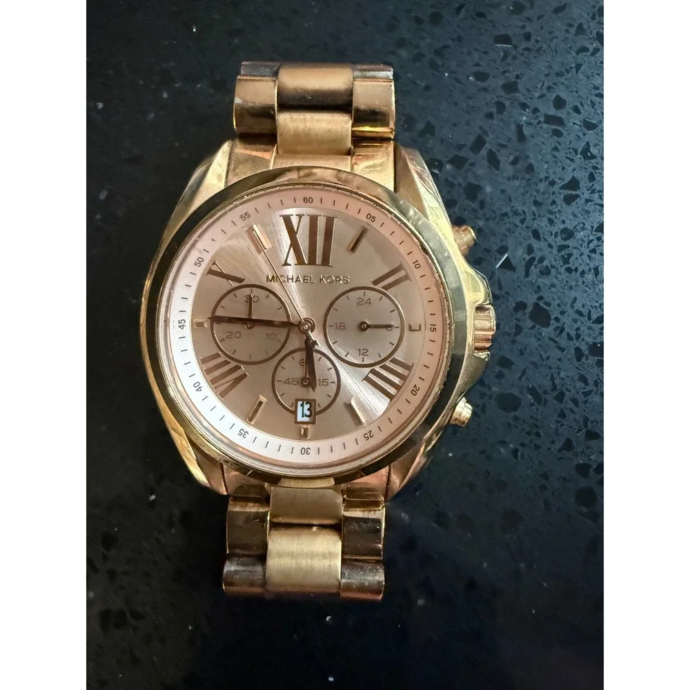 Michael Kors Bradshaw Rose Gold Chronograph Watch MK-5503 Stainless Steel Women